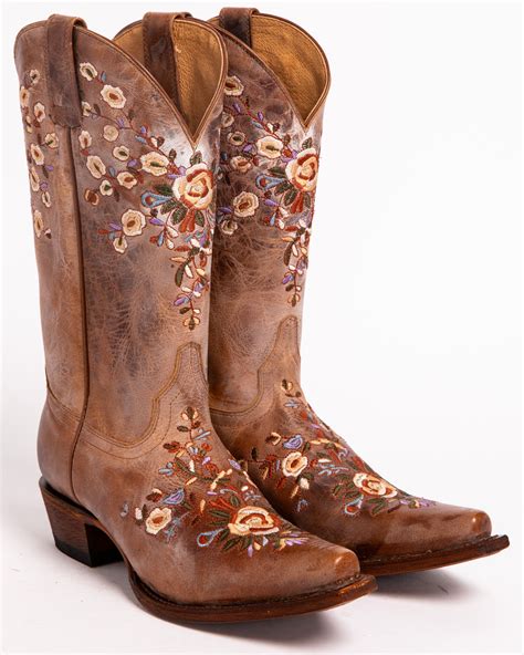 shyanne womens floral embroidered western boots snip toe country outfitter