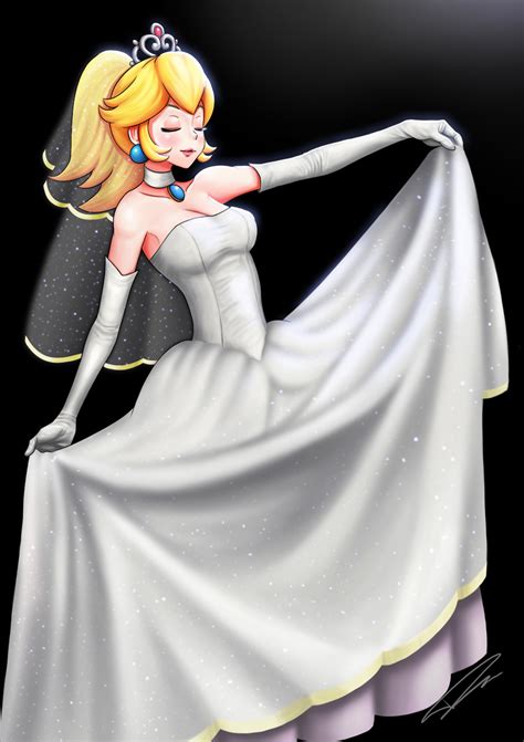 artstation princess peach wedding dress
