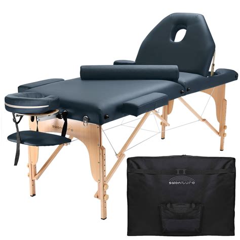 professional portable massage table with backrest blue saloniture