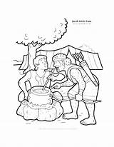 Coloring Jacob Esau Pages Bible Tricks Kids Stories Popular Genesis Church sketch template