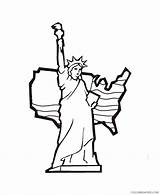 Statue Liberty Coloring Pages Coloring4free Kids American sketch template
