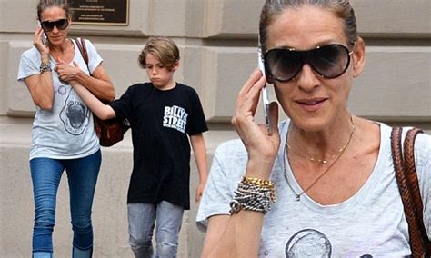 sarah jessica parker holds tightly to son james 12 as