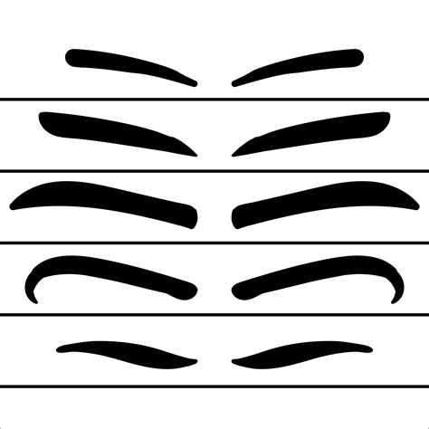 actual size  printable eyebrow stencils  printable templates