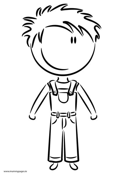 boy  summer dungarees colouring page mummypagesie