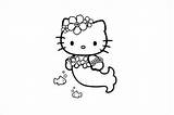 Kitty Mermaid Hello Template Coloring sketch template
