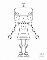 Robot Coloring Girl Printable Printables Store P376 sketch template