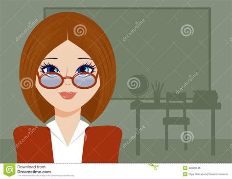 teacher with glasses stock vector illustration of chair 40038446