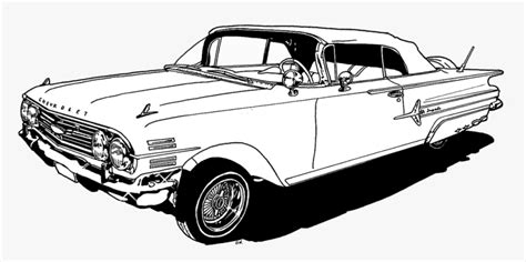 chevrolet impala car lowrider coloring book lowrider black  white