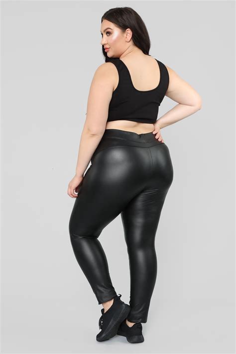 liliana faux leather leggings black fashion nova