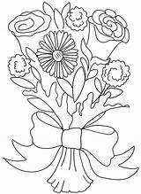 Bouquet Coloring Flower Rose Carnation Print Button Using Grab Could Welcome Also Size sketch template