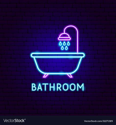 bathroom neon label royalty free vector image vectorstock