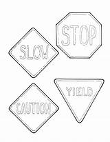 Coloring Road Signs Pages Traffic Sign Printable Stop Street Sheets School Kids Drawing Keep Crossing Sheet Railroad Colouring Coloring4free Winding sketch template