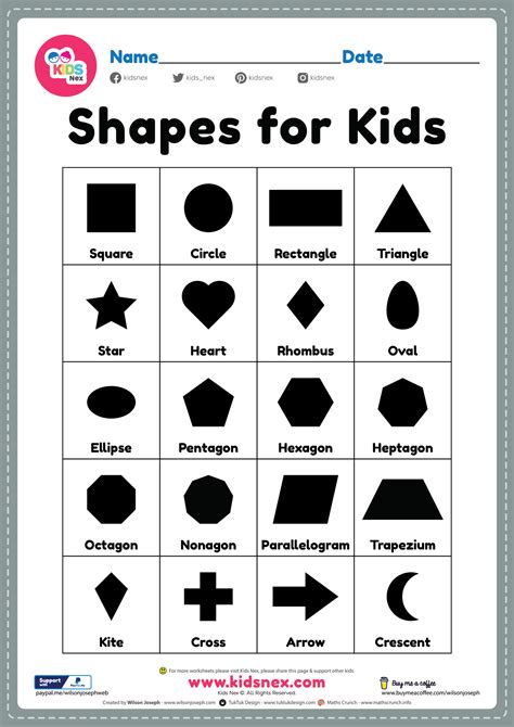 shapes  preschool  printable  kindergarten kids