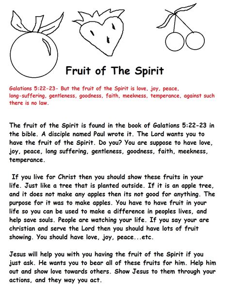 fruit   spirit sunday school lesson