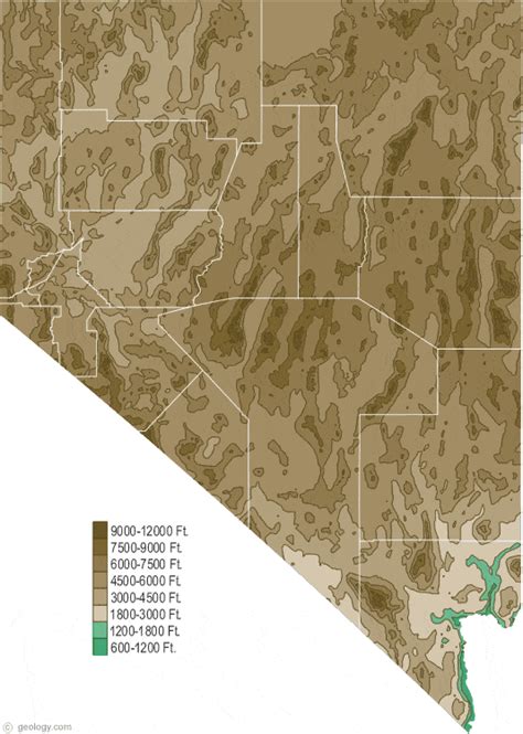 29 physical map of nevada maps database source