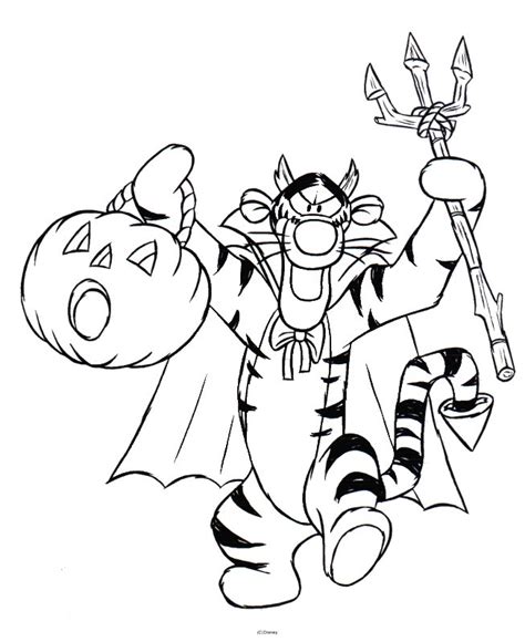 winnie  pooh halloween coloring pictures