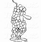 Cartoon Coloring Vector Man Outlined Grape Costume Drawing Grapes Leishman Ron Royalty sketch template