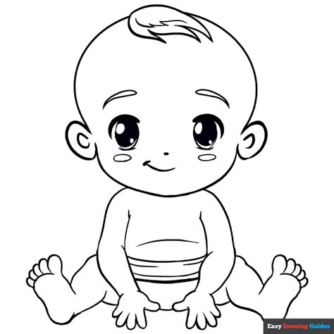 baby coloring page easy drawing guides