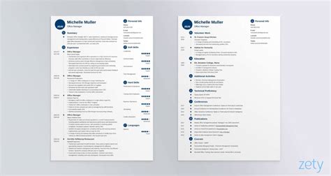 page resume sample