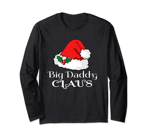 christmas big daddy claus matching pajama santa hat x mas long sleeve t