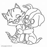 Coloring Pages Pet Printable Cat Animals Dog Puppy Kitten sketch template