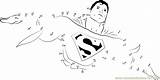 Superman Dot Dots Connect Flying Worksheet Kids Printable sketch template