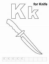 Knife Coloring Pages Printable Alphabet Worksheet Cuts Handwriting Practice Print Worksheeto Via Popular sketch template