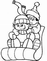 Coloring Pages Winter Sledding Printable Sled January Snow Themed Drawing Obama Michelle Theme Color Kids Sheets Cartoon Nfl Logos Print sketch template