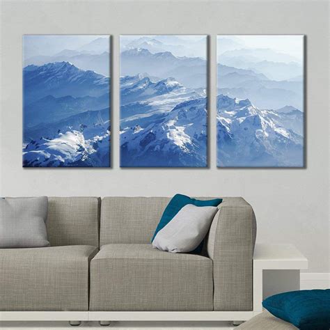 wall  panel canvas wall art majestic natural landscape triptych canvas series icy peaks