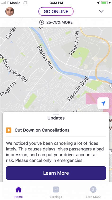 lyft cancellations notice uber drivers forum