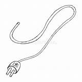 Stromkabel Cord Electrical Stecker Elektrokabel Veranschaulichung Handgezogenes Gekritzel Einfaches Nut Abbildung Gadget sketch template