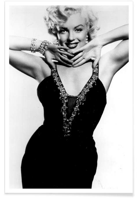 marilyn monroe in a glamourous black dress poster juniqe uk