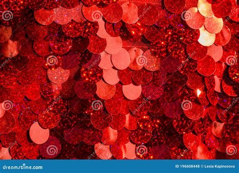 red sequins pattern sparkling sequins background red sequin fabric  background stock photo