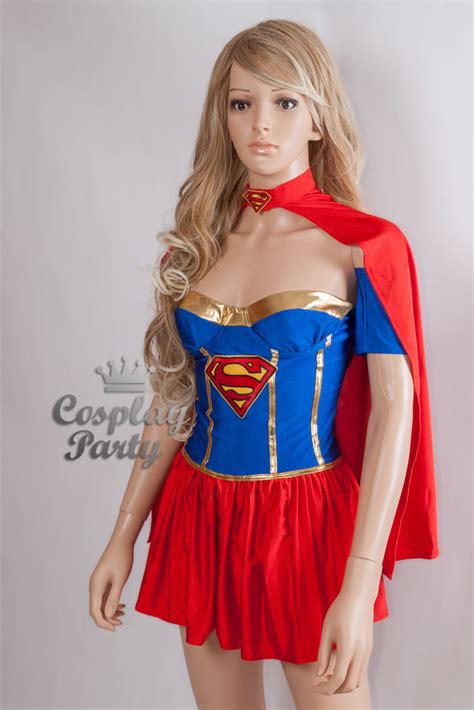 sexy super woman supergirl superwoman dress w cape costume 4 cosplay