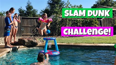 slam dunk swimming pool challenge family vlog youtube