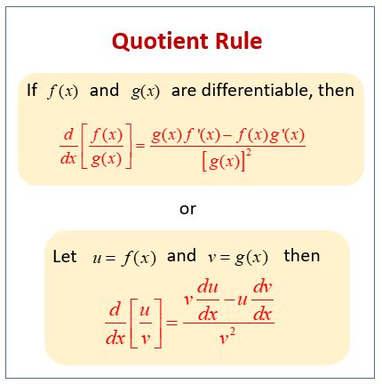 calculus quotient rule examples solutions