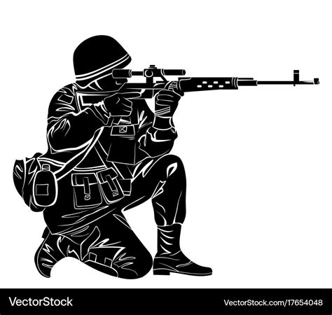 silhouette   soldier royalty  vector image