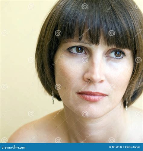 Brunette Woman Stock Image Image Of Charming Elegant 48166135