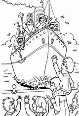 Sinterklaas Kleurplaat Pakjesboot Stoomboot Kleurplaten Piet Zwarte Intocht Sint Leukekleurplaten Animaatjes Animatieplaatjes Coloringpage Thema sketch template