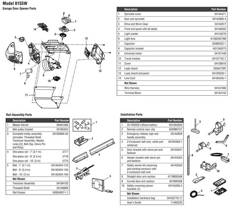 liftmaster  garage door opener parts diagram  list liftmaster parts diagrams parts