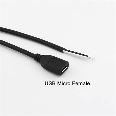 Micro Usb 5 Pin Female Jack With 2 Pin 2 Wire Connector Charge Cable