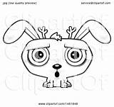 Evil Cartoon Illustration Jackalope Surprised Royalty Clipart Rabbit Thoman Cory Lineart Vector Scared Bunny Clipartof sketch template