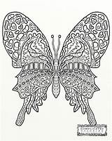 Pages Adult Coloriage Zentangle Doodle Adulte Detailed Papillon Complicatedcoloring Colorier sketch template