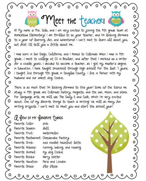 meet  teacher letter preschool  letter teacher