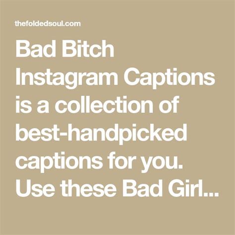 Bad Bitch Instagram Captions Is A Collection Of Best Handpicked