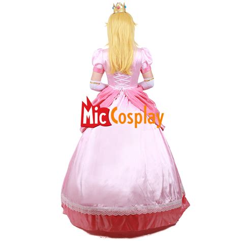 Princess Peach Cosplay Costume Adult Women Girl Halloween