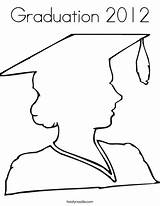 Coloring Graduation Outline Girl Graduate Print Ll sketch template