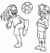 Coloring Soccer Girl Pages Playing Girls Sports Players Drawing Ball Kids Children Those Cartoon Getdrawings Gif Library Clipart Football Print sketch template