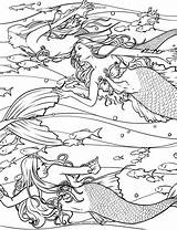 Coloring Pages Mermaid Adult Creature Mermaids Fantasy Sea Ocean Adults Selina Lagoon Calm Drawing Collection Fenech Color Printable Coloriage Books sketch template