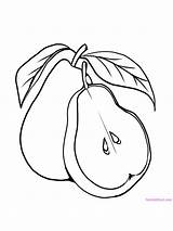 Pear Coloring Printable Pages Cartoon sketch template